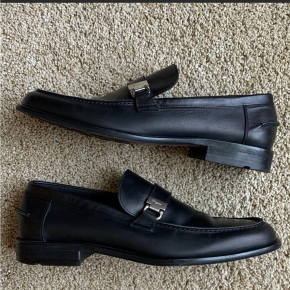 Salvatore Ferragamo Black Leather Loafers Size 8.5 - Picture 7 of 8